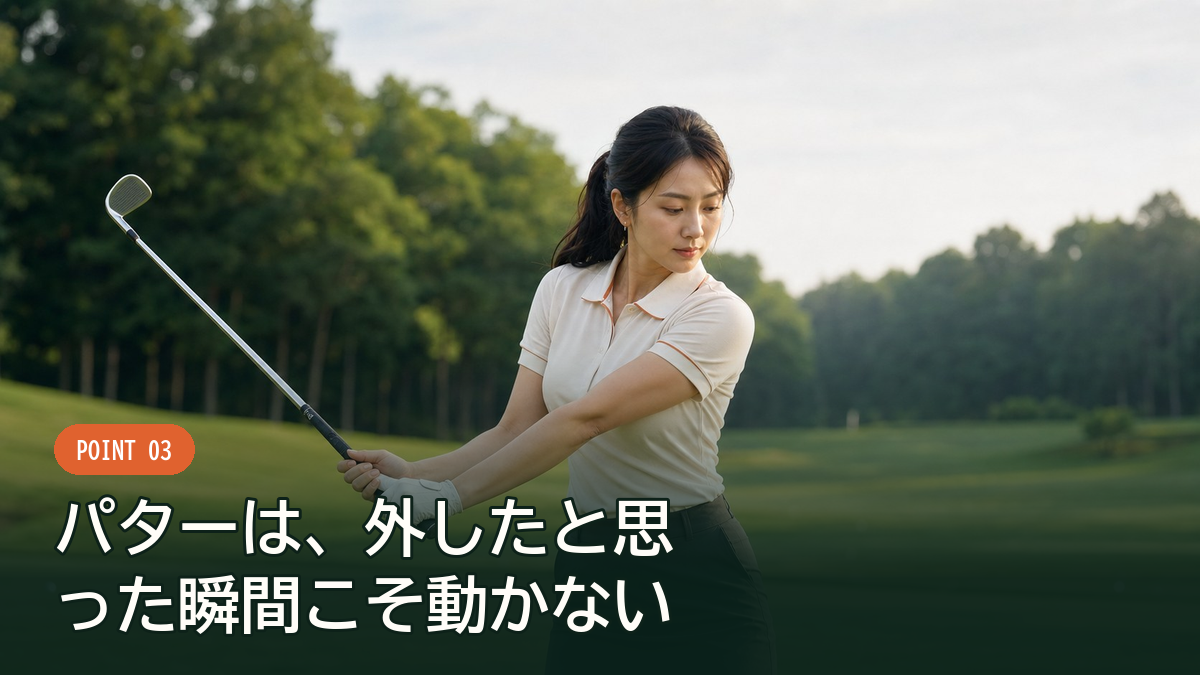 うまくいかなかった1打ほど、そのまま止まって見届ける