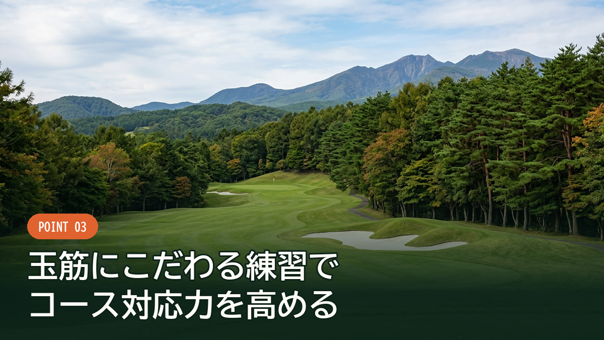 コースを想定して球筋を打ち分ける練習イメージ