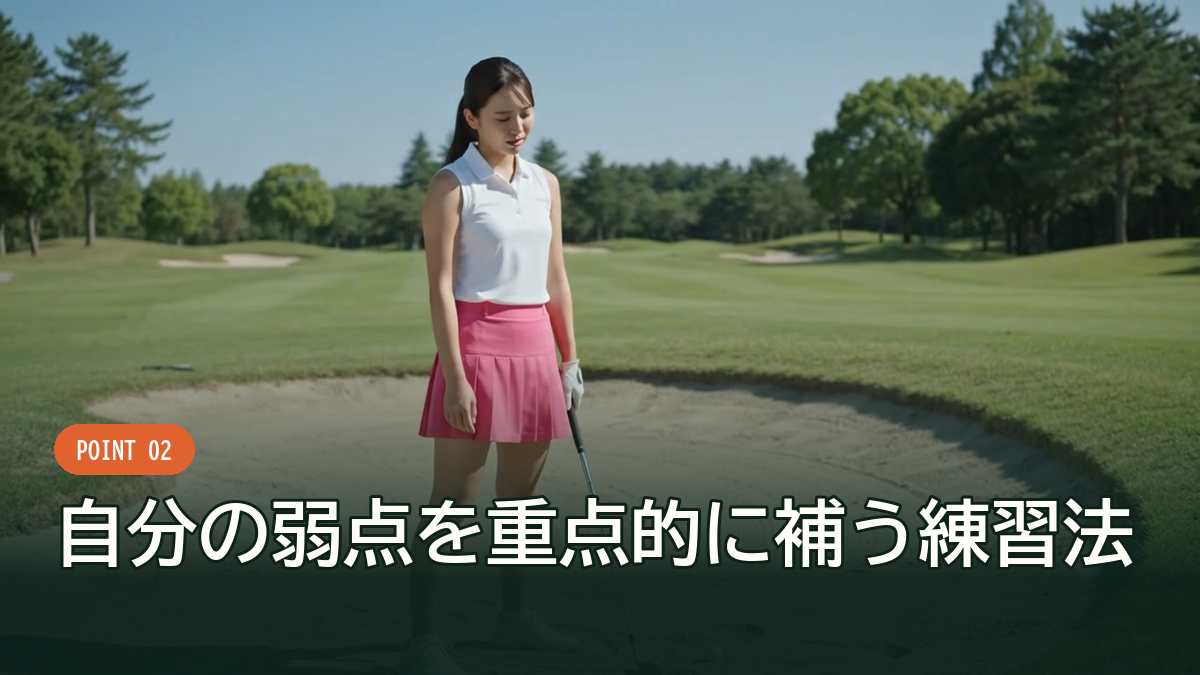 グリーン周りの練習に励むゴルファーの後ろ姿
