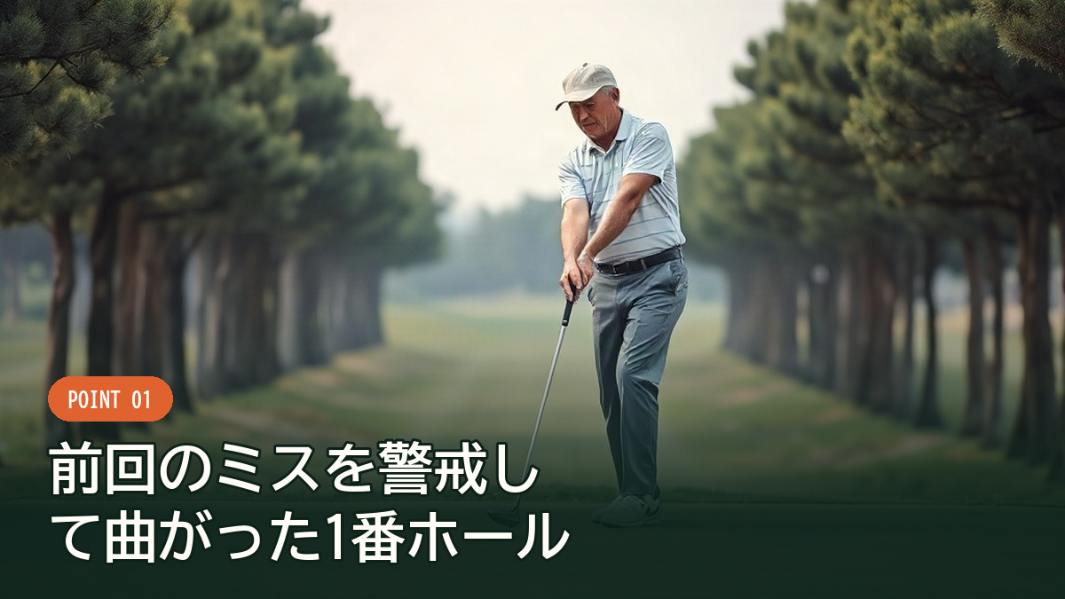 狭いホールでのティーショットは要注意