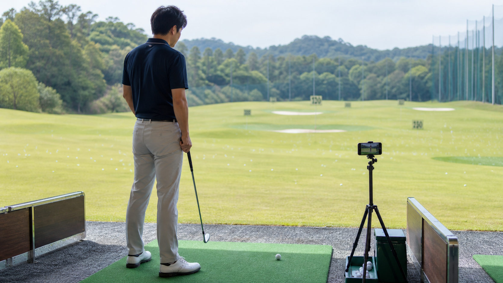 練習場では打ちたい球と実際の球筋を分けて確認する