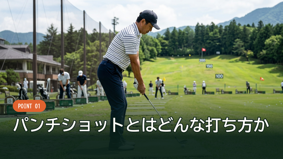 ボールをやや右に置いて上から鋭く入れる